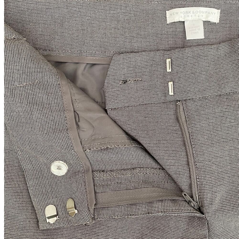 New York & Company Stretch Size 8 Average Womens Dress Pants Straight Leg Silver - Picture 2 of 10